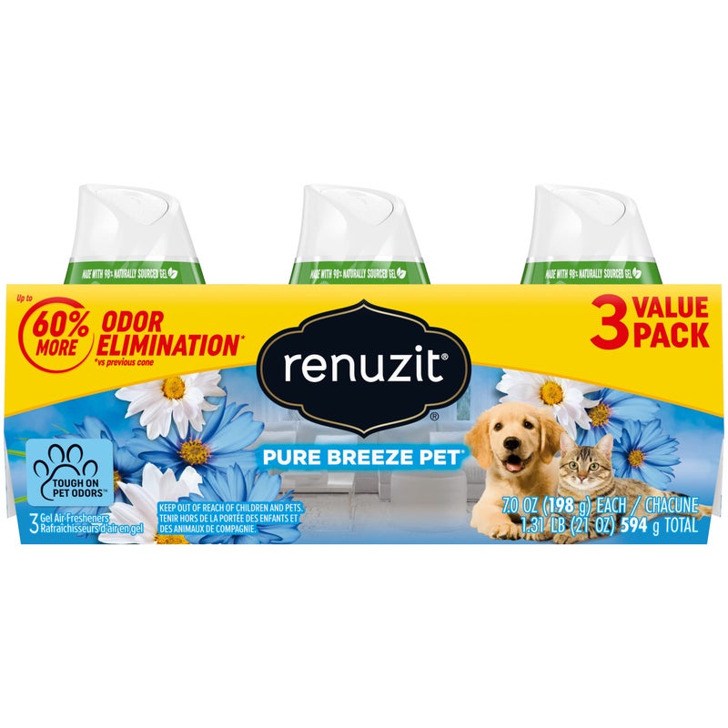 Renuzit Gel Air Freshener, Pure Breeze, 7 Ounce (3 Count) - Image 1